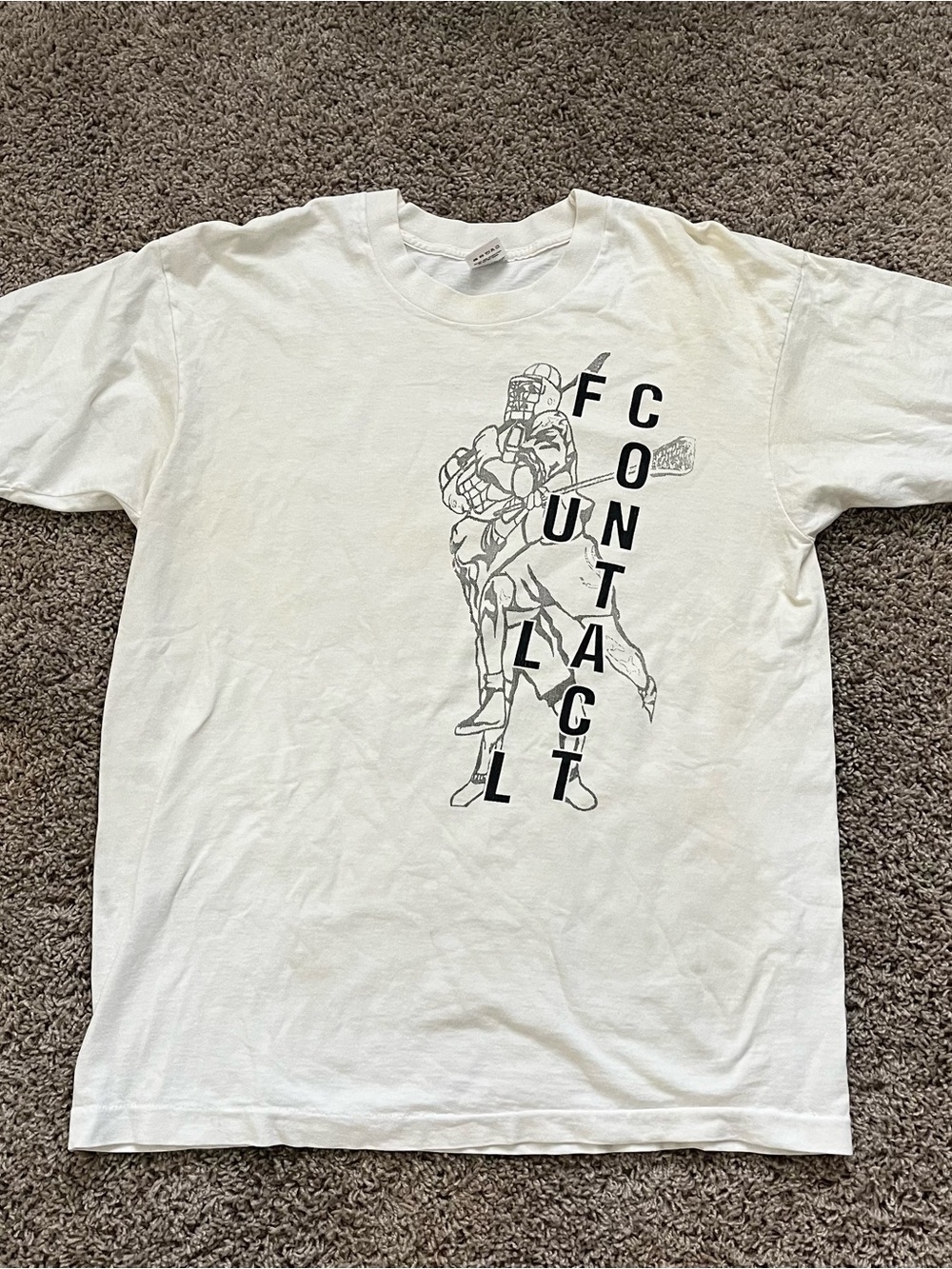 Fruit of the Loom Single Stitch White Lacrosse Graphic